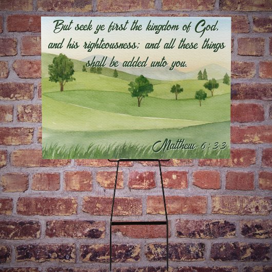 Seek Ye First the Kingdom Winter Tree Landscape ポスター