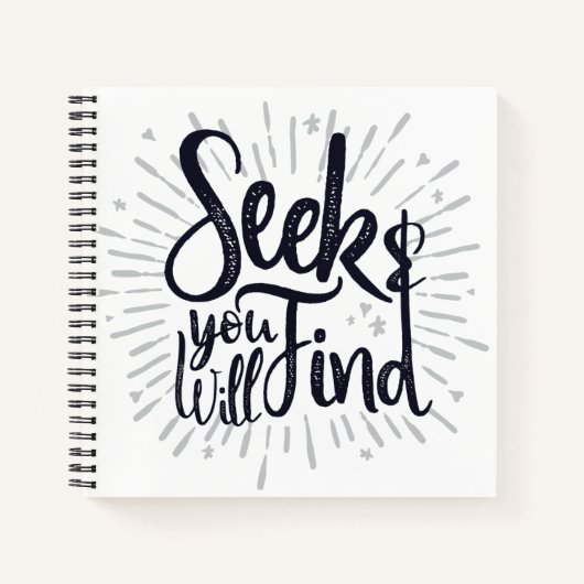 Seek & You Will find Gospelことわざ聖なる書物、 経典アート ノートブック (正面)