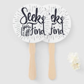 Seek & You Will find Gospelことわざ聖なる書物、 経典アート ハンドファン (正面&裏面)