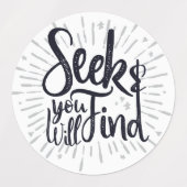 Seek & You Will find Gospelことわざ聖なる書物、 経典アート ラベル (デザイン2)