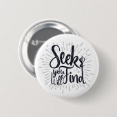 Seek & You Will find Gospelことわざ聖なる書物、 経典アート 缶バッジ (正面&裏面)