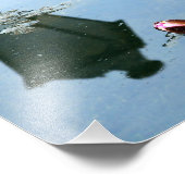 Seerose mit Reflexion der Laterne フォトプリント (角)