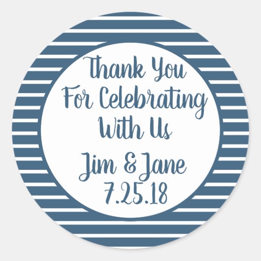 Seersuckerありがとうカスタマイズ可能なシール ラウンドシール (正面)