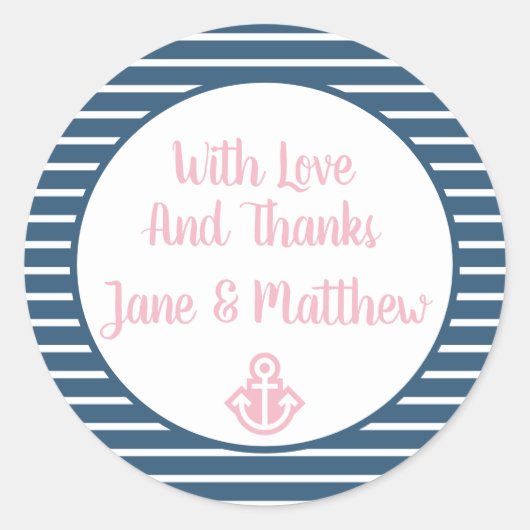 Seersuckerありがとうカスタマイズ可能なシール ラウンドシール (正面)