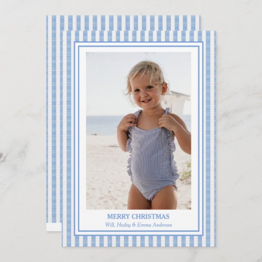 Seersucker名門私立校風のクリスマスフォトカード シーズンカード (正面/裏面)