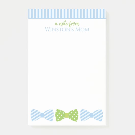 Seersucker Bow Tie パーソナライズされた Post-It Notepad ポストイット (正面)