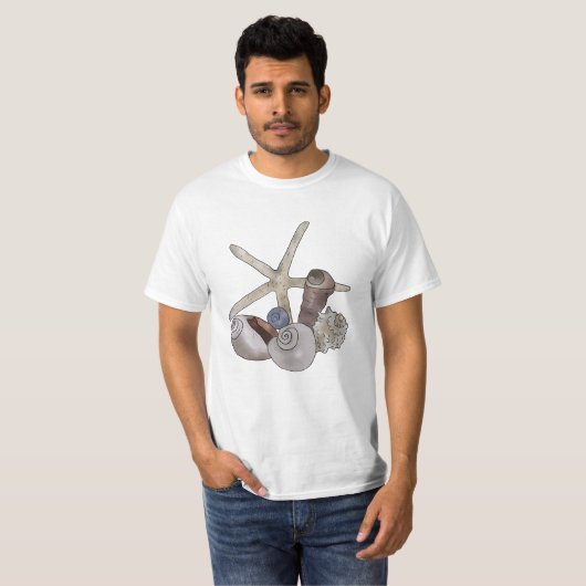 Seestern am Strand Tシャツ (正面フル)