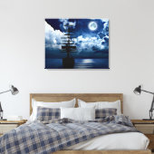 Segelschiff bei Vollmond Leinwand キャンバスプリント (インサイチュ (寝室))