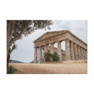 Segesta、シシリーのギリシャの寺院 キャンバスプリント