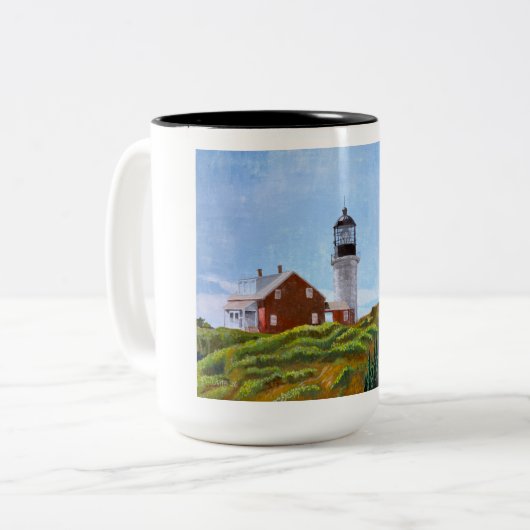Seguin Island Lighthouse ツートーンマグカップ (正面左)