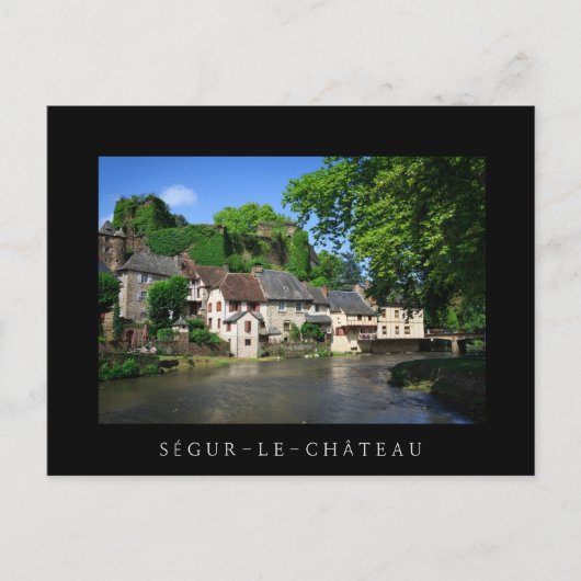 Segur-le-Chatau inフランス黒文字葉書 ポストカード (正面)