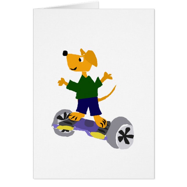 Segwayのおもしろいで黄色いラブラドル・レトリーバー犬犬 (正面)