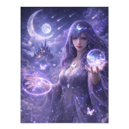 Seherin des Mondsteins – Galaxy Fantasy Poster フォトプリント