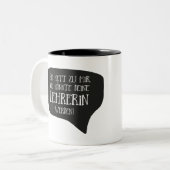 Sei nett zu mir, ich könnte deine Lehrerin werden! ツートーンマグカップ (正面左)