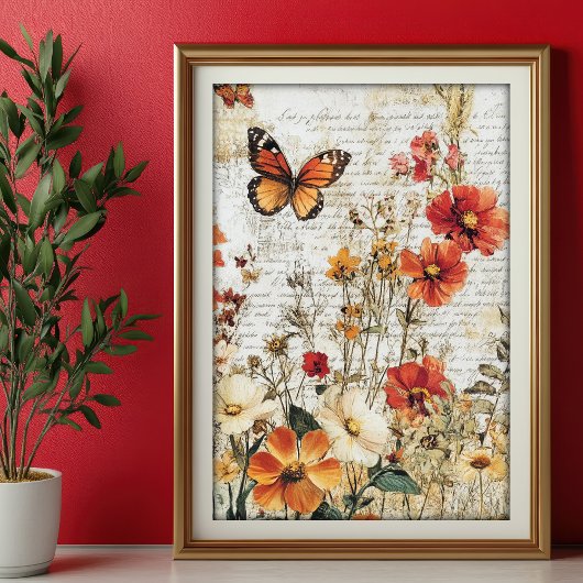 Seidenpapier Decoupage Herbst Wildblumen Var01  薄葉紙