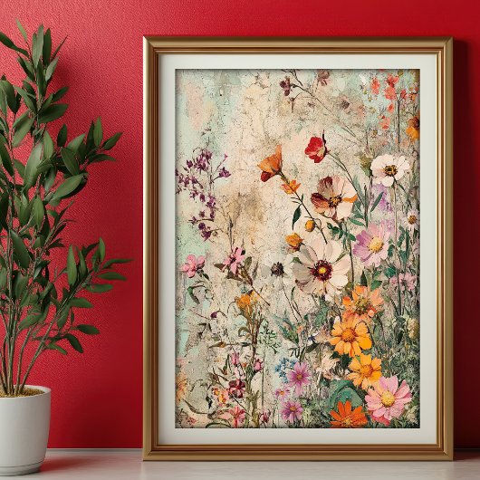 Seidenpapier Decoupage Herbst Wildblumen Var03 薄葉紙