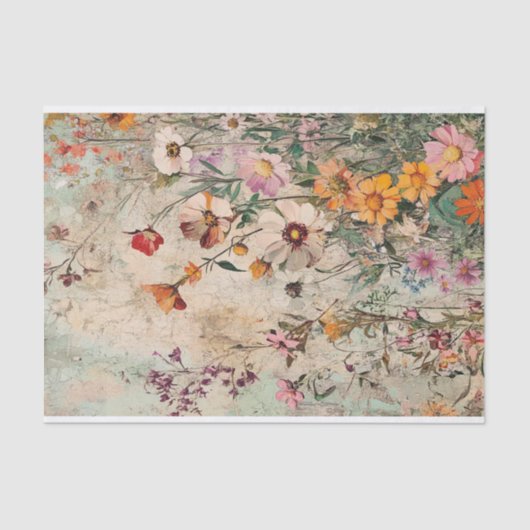 Seidenpapier Decoupage Herbst Wildblumen Var03 薄葉紙 (正面)
