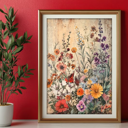 Seidenpapier Decoupage Herbst Wildblumen Var04 薄葉紙