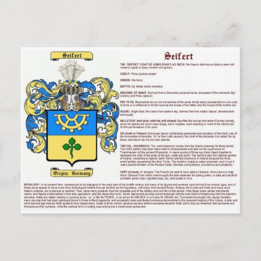 Seifert (意味) ポストカード (正面)