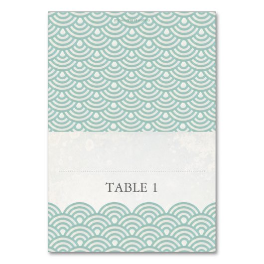 Seigaiha折り日本の畳み可能座席表設定 テーブルナンバー (正面)