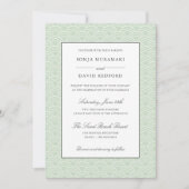 Seigaiha | ダスティグリーン 日本の波 ビーチウェディング 招待状 (正面)