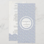 Seigaiha Waves日本ののビーチ結婚式メエレガントニュー メニュー (正面/裏面)