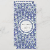 Seigaiha Waves日本ののビーチ結婚式メエレガントニュー メニュー (正面/裏面)