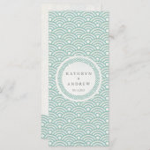 Seigaiha Waves日本ののビーチ結婚式メエレガントニュー メニュー (正面/裏面)