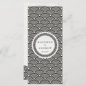 Seigaiha Waves日本ののビーチ結婚式メエレガントニュー メニュー (正面/裏面)