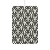 Seigaiha, Waves, Japanese, Black and White カーエアーフレッシュナー (正面)