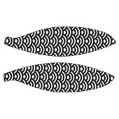 Seigaiha, Waves, Japanese, Black and White バスケットボール (パネル)