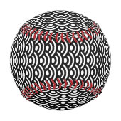 Seigaiha, Waves, Japanese, Black and White 野球ボール (正面)