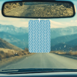 Seigaiha, Waves, Japanese, Blue and White カーエアーフレッシュナー