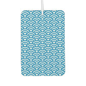 Seigaiha, Waves, Japanese, Blue and White カーエアーフレッシュナー (正面)