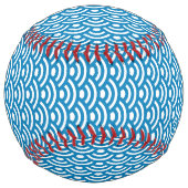 Seigaiha, Waves, Japanese, Blue and White ソフトボール (正面)