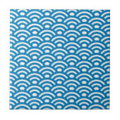 Seigaiha, Waves, Japanese, Blue and White タイル (正面)