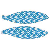 Seigaiha, Waves, Japanese, Blue and White バスケットボール (パネル)