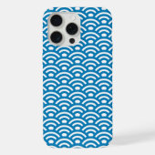 Seigaiha, Waves, Japanese, Blue and White iPhoneケース (裏面)