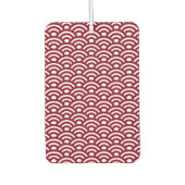 Seigaiha, Waves, Japanese, Burgundy and White カーエアーフレッシュナー (正面)