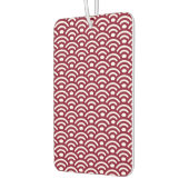 Seigaiha, Waves, Japanese, Burgundy and White カーエアーフレッシュナー (左)