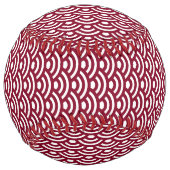 Seigaiha, Waves, Japanese, Burgundy and White ソフトボール (裏面)