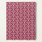 Seigaiha, Waves, Japanese, Burgundy and White プランナー手帳 (裏面)