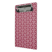 Seigaiha, Waves, Japanese, Burgundy and White ミニクリップボード (アングル2)