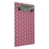 Seigaiha, Waves, Japanese, Burgundy and White ミニクリップボード (アングル)