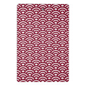 Seigaiha, Waves, Japanese, Burgundy and White ミニクリップボード (裏面)