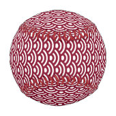 Seigaiha, Waves, Japanese, Burgundy and White 野球ボール (裏面)