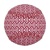 Seigaiha, Waves, Japanese, Burgundy and White 野球ボール (正面)