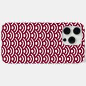 Seigaiha, Waves, Japanese, Burgundy and White Case-Mate iPhoneケース (裏面 (横))