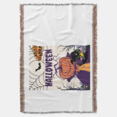 Seigneur citrouille d’Halloween au cimetière スローブランケット (正面縦)