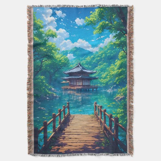 (Seijaku no Kohan) - 湖畔のやすらぎ スローブランケット (正面縦)